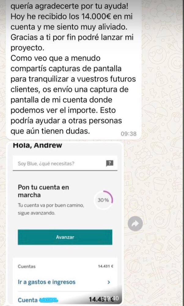 Cliente – mensaje de satisfacción