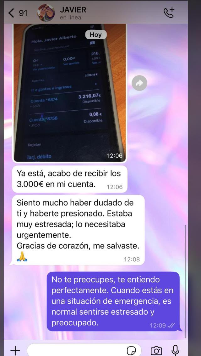 Cliente – recibo del préstamo