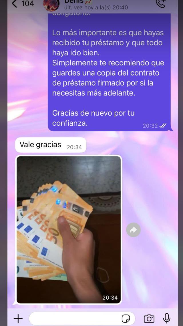 Cliente – dinero recibido